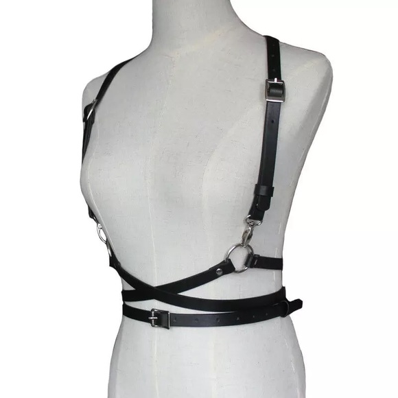 Sexy Vegan Leather Harness Waist Trainer Lingerie - Picture 2 of 13